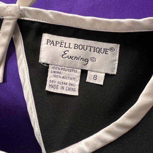 VTG๐Papell Boutique Timeless Sheath Black & White Dress with long Slit - Picture 14 of 15